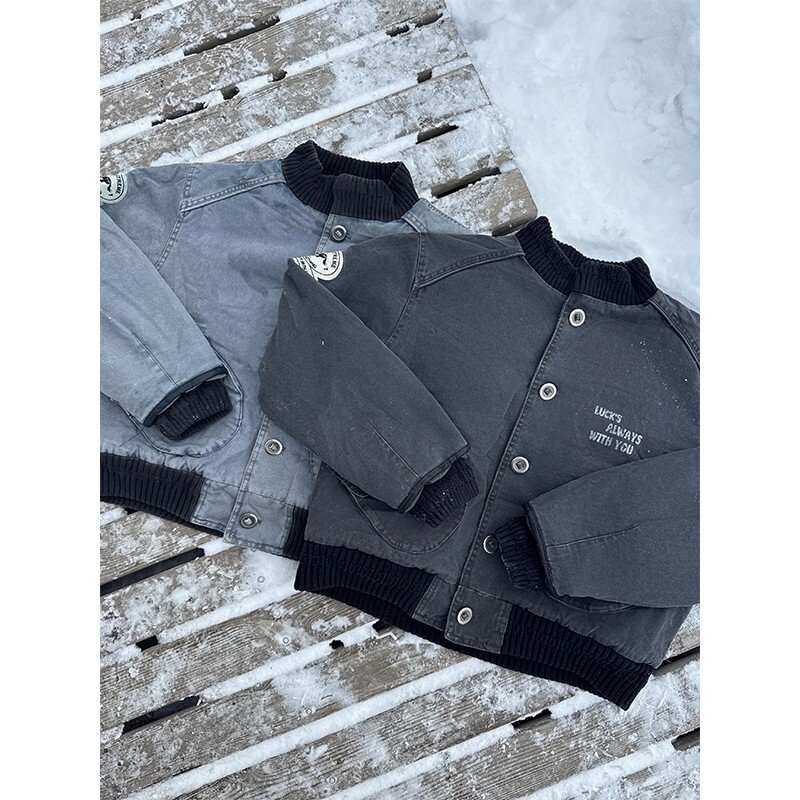 Eme Year of the Horse Limited Edition Nautical Deck Jacket, High-Density Cotton Canvas, Washed and Distressed Fleece Jacket