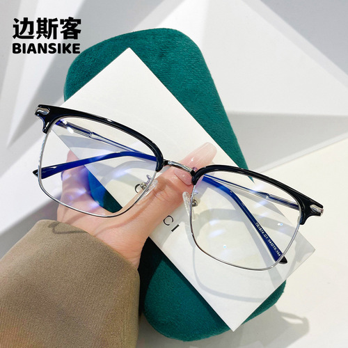 New eyebrow rack wholesale retro square TR90 myopia glasses frame for men and women 1874 anti-blue light glasses