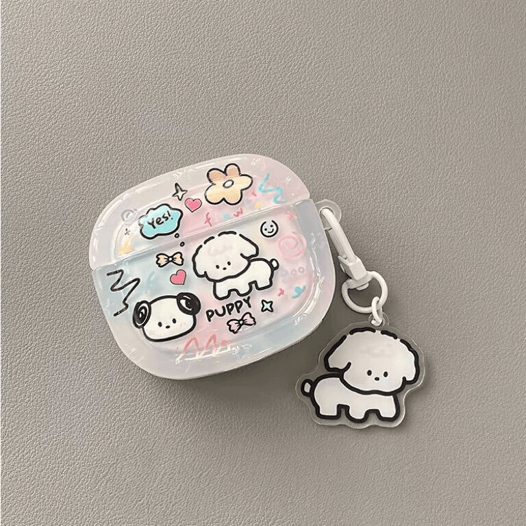 Ins Cute Cartoon Graffiti Puppy Suitable for airpods Pro2 Protective Case Wireless Bluetooth Headset Soft Case 3 Generation
