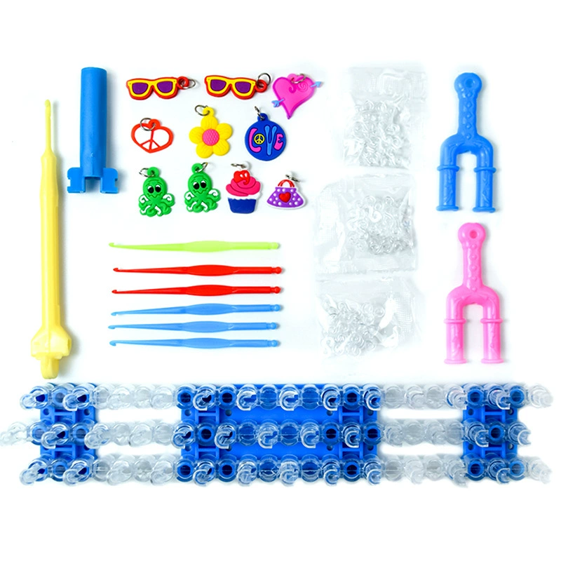 Rainbow woven children's hair rope, smart toy, bracelet, transparent set, handmade