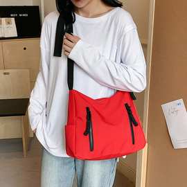 跨境通勤大容量单肩包新款休闲简约拼接韩版斜挎包潮牌高颜值包包