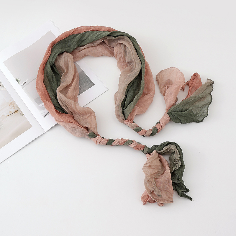 Chal para mujer, verano de moda, nuevo estilo, chal de giro pequeño, bufanda, toalla de seda con protección solar teñida personalizada, pañuelo en la cabeza, bufanda