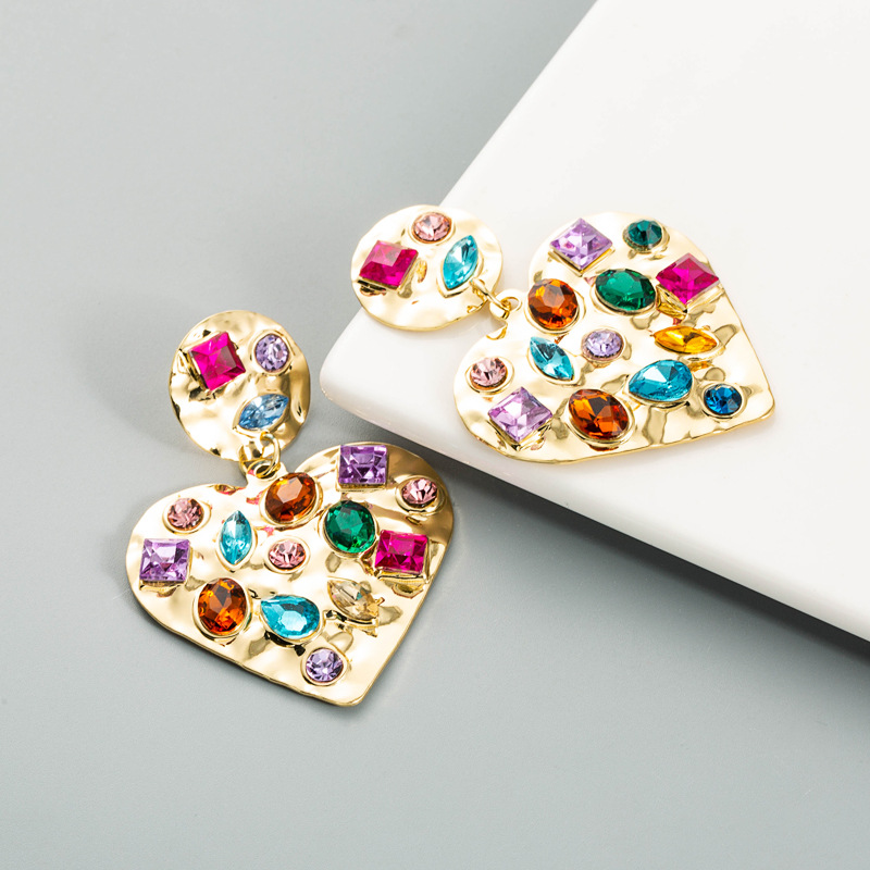 Fashion Geometric Diamond Alloy Artificial Gemstones Earrings display picture 7