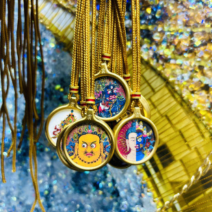 New Xizang 2.5 round color gold yellow cc black mammon thangka gabu box pendant factory wholesale