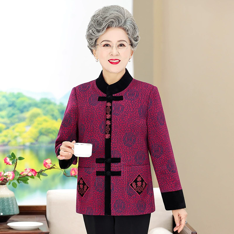 Spring coat for mother, for middle age, 60-70 years