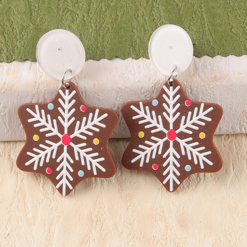 クリスマスクリスマス雪クリスマスツリーアクリルピアスイヤリングシンプルなファッションイヤリング女性|undefined