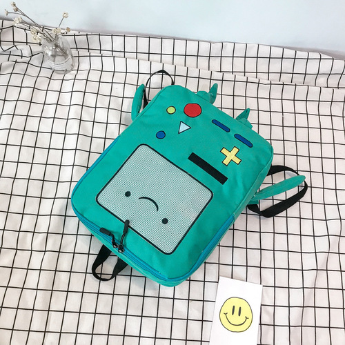 Japanese and Korean cute cartoons, cute adventure time backpack, soft girl two-dimensional funny personality three-dimensional student school bag