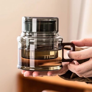 Creative glass teapot high borosilicate pier pot portable household transparent soot tea set with filtered tea separation