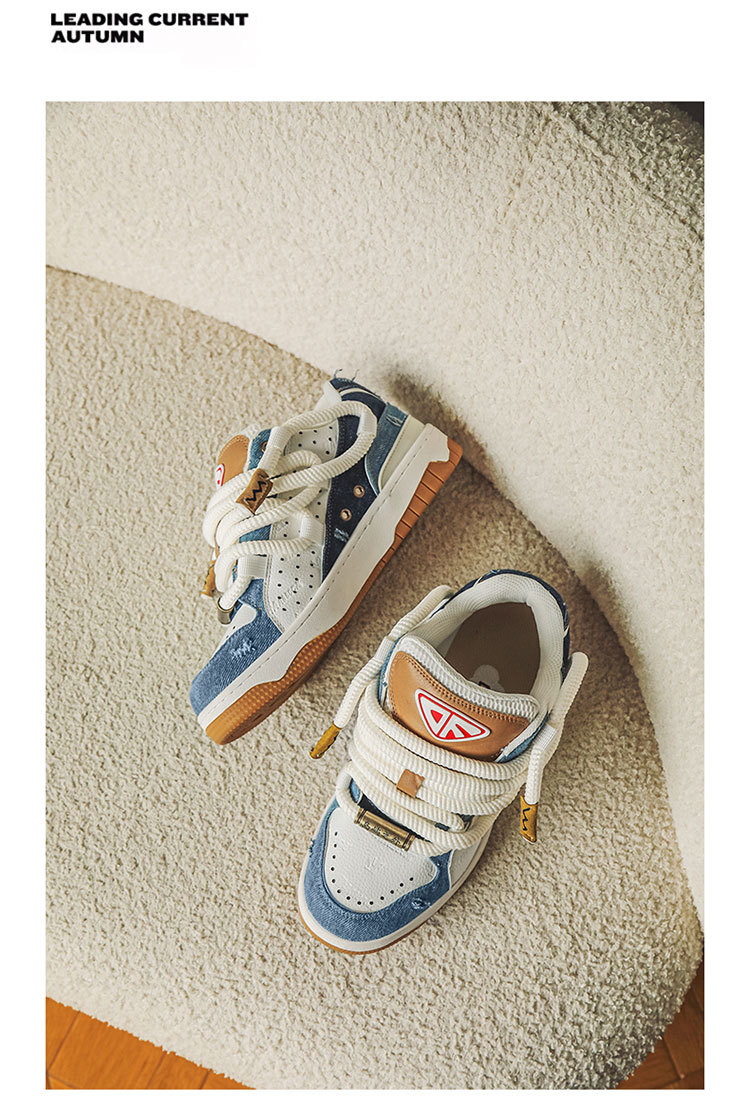 Unisex Denim Trainers For Summer Versatile Breathable Sneakers_voghion.com