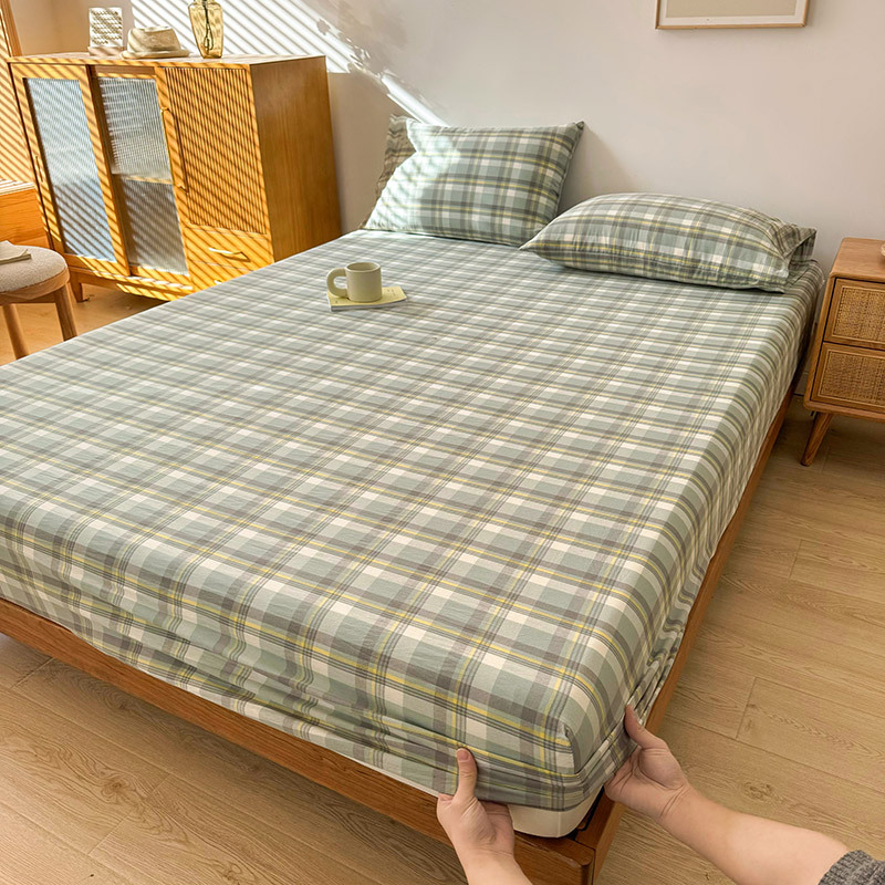 2024 nueva clase A de algodón teñido en hilo de algodón lavado funda de almohada para estudiantes