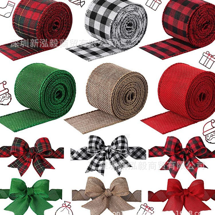 Лента Hongyi Рождественская лента красочная декоративная лента в форме снежинки копия ленты клетчатая лента в наличии