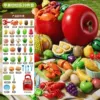 [Gift Recommendation] Hamburger Fruit and Vegetable Slicing Fun [39-piece set that can be peeled and cut] Ping An Fruit Bucket
