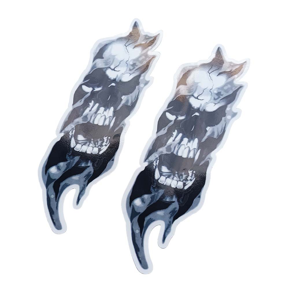 Pegatinas de calaveras grandes, calcomanías de calaveras fantasma, pegatinas amortiguadoras para motocicletas Harley-Davidson.