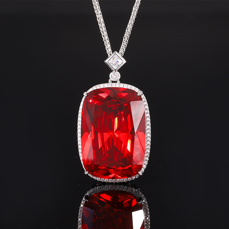 2024 nueva joyería Zhuang Shengsheng fondo de cobre chapado en oro simulación europea y americana rosa seca collar colgante cuadrado 20*28