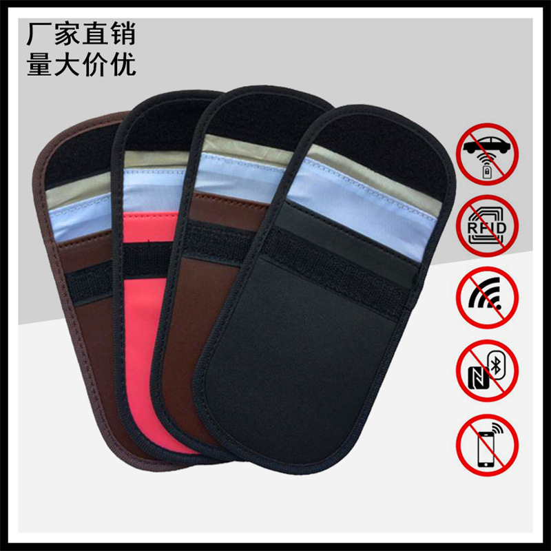 Factory Direct Sales Black Universal Rfid Shielding Key Bag Car Key Signal Shielding Pouch Anti-Magnetic Access Card