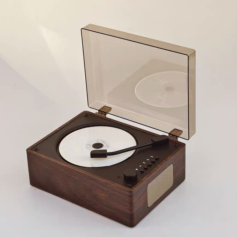 ポータブル充電cd機レトロbluetooth音楽ディスクプレーヤー家庭用プレゼントスピーカーのアルバムプレーヤー|undefined