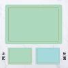 Two-color rounded square light green + lake blue