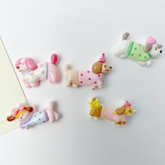 かわいい漫画フラット子犬 diy 手作りヘアアクセサリーヘッドバンド下駄クリーム接着剤携帯電話ケース樹脂アクセサリー