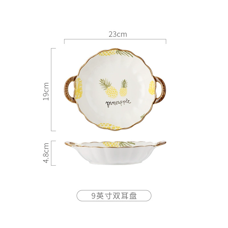 Керамическая посуда New Pineapple pattern, тарелки для ужина, миски, палочки и ложки, опции оптовые