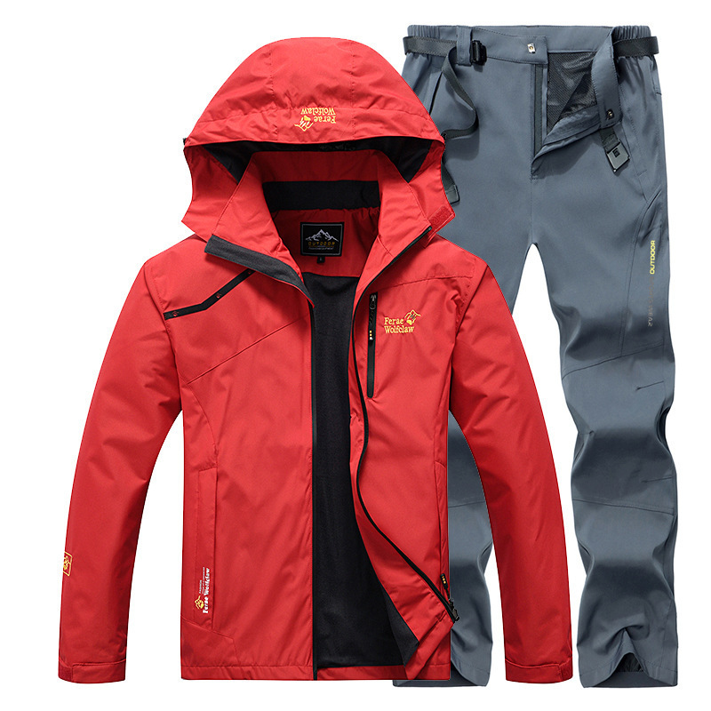 Chaqueta al aire libre de los hombres de primavera y otoño deportes delgados a prueba de viento impermeable senderismo pantalones senderismo más tamaño pareja chaqueta