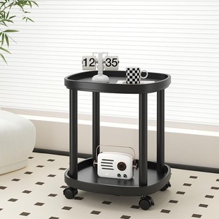 Small Coffee Table, Movable Sofa, Bedside Table, Bedside Storage Rack, Mini Bedside Cart, Mahjong Table with Wheels, Tea
