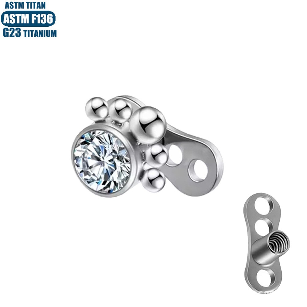 Pointed labret stud close-up product detail