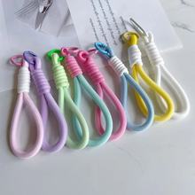 ins涤纶无标编织挂绳创意简约钥匙扣手机挂绳短款钥匙圈公仔包包