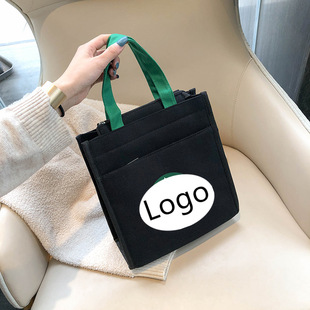 Canvas handbag student canvas bag lunch bag office worker hand carrying small cloth bag lunch box bag lunch box bag lunch box bag
