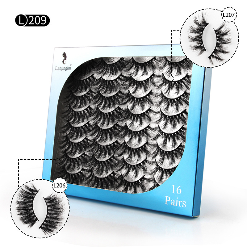 16 Pairs Of Mixed Mink Thick And Exaggerated False Eyelashes display picture 4