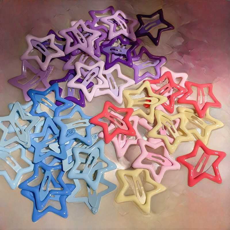 Cute Star Y2K Hairpin Women's Side Clip Bangs bb Clip Hairpin Children's Colorful Clip Side Clip Headwear_voghion.com