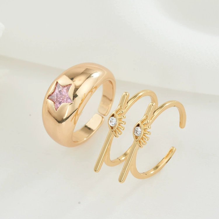 One size модное zircon кольцо с камнем, европейский стиль, простой и элегантный дизайн