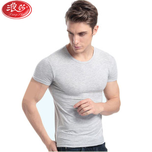 Langsha Short-Sleeved Men's T-Shirt, Round Neck, Modal Cotton, Half-Sleeved, Slim Fit Top for Young People, Comfortable and Breathable