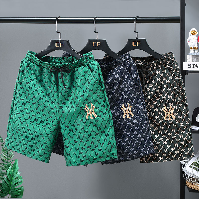 欧货冰丝休闲短裤男潮牌夏季薄款外穿2024新款男士运动沙滩五分裤