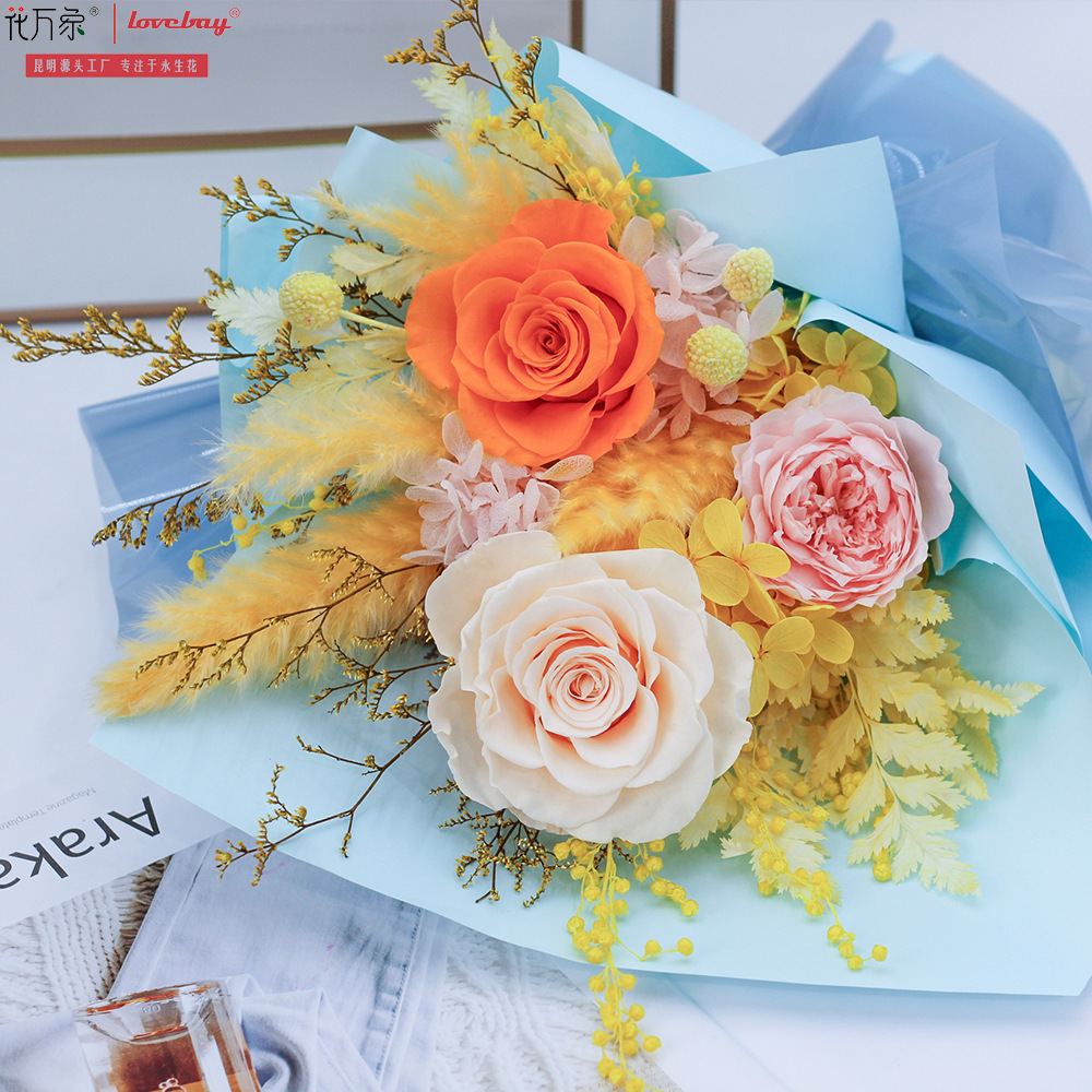 Amazonas flores eternas ramo de flores regalos de San Valentín personalizados rosas al por mayor regalos de Navidad para novias