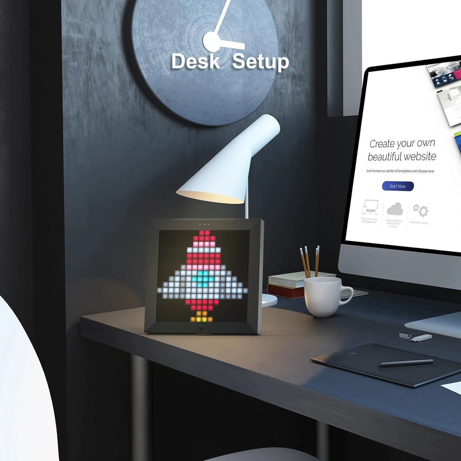 Пиксельный LED‑дисплей Divoom (Bluetooth), DIY настольный и настенный, 16×16/32×32/64×64, USB питание
