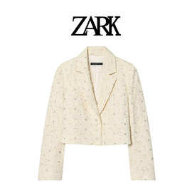 ZARK 欧美新款长袖毛边串珠饰西装外套  跨境外贸女装批发2679614