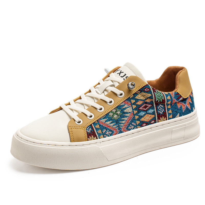 Primavera nuevos zapatos de panel de tela transpirable de cuatro estaciones para hombres, zapatos bajos casuales de todo fósforo para estudiantes de moda, zapatos deportivos de moda para hombres