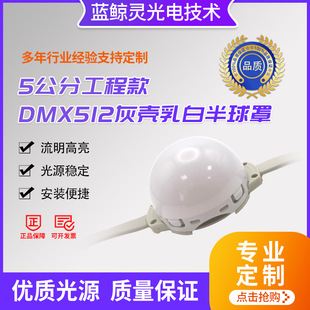 5cm engineering DMX512 gray shell milky white dome cover point light source outdoor waterproof horse running light brightening building body