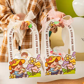 六一儿童节手提袋零食糖果开窗透明卡通可爱儿童礼品生日礼物袋子
