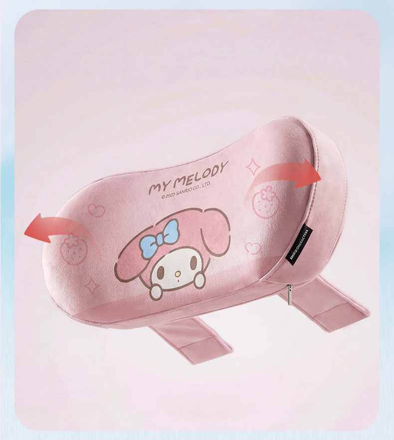 Sanrio car seat gap breathable cushion My Melody headrest for driving, Tesla neck and waist support