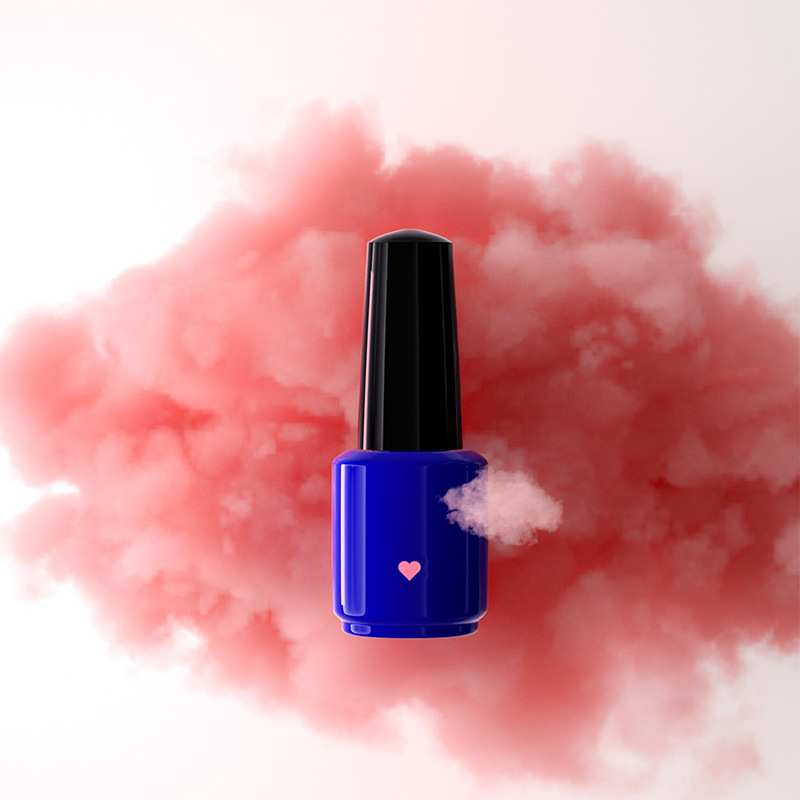 9ml 指甲油瓶玻璃瓶 喷涂亮光宝蓝色打孔 甲油胶瓶子现货