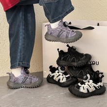 旋转扣童鞋2025秋季新款儿童运动鞋时尚透气榴莲底男女童老爹鞋子