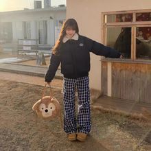 衣服女2025年新款冬季加厚学生小个子面包服美式复古短款袄