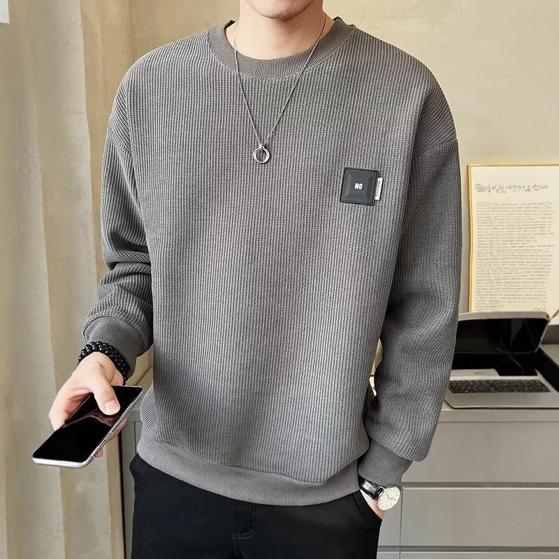 Round Neck Sweatshirt Men's Long-Sleeved T-Shirt Men's Spring and Autum New Autum Clothes Trendy Brand Bottoming T-Shirt Men's Tops Round Neck Sweatshirt Men's Long-Sleeved T-Shirt Men's Spring and Autum New Autum Clothes Trendy Brand Bottoming T-Shirt Men's Tops