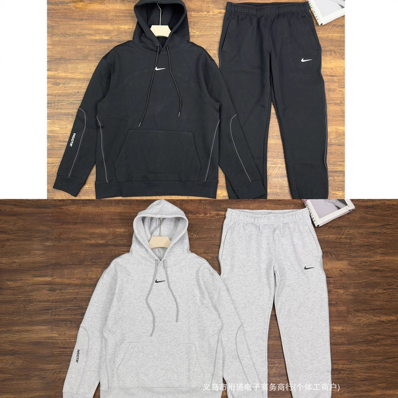 Cross-Border 25 Autumn and Winter New Nk Hooded Sweatshirt and Sweatpants Nocta Joint Men's Casual Sports Suit Couple Style Cross-Border 25 Autumn and Winter New Nk Hooded Sweatshirt and Sweatpants Nocta Joint Men's Casual Sports Suit Couple Style