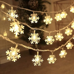 Christmas LED Snowflake Light String Solar Decorative Light Flash Battery Box USB Christmas Light String Light Wholesale