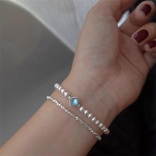 Zhizhen Jewelry Freshwater Pearl Bracelet All-body Sterling Silver Aquamarous Inlaid Ins Style Niche High-end Light Luxury