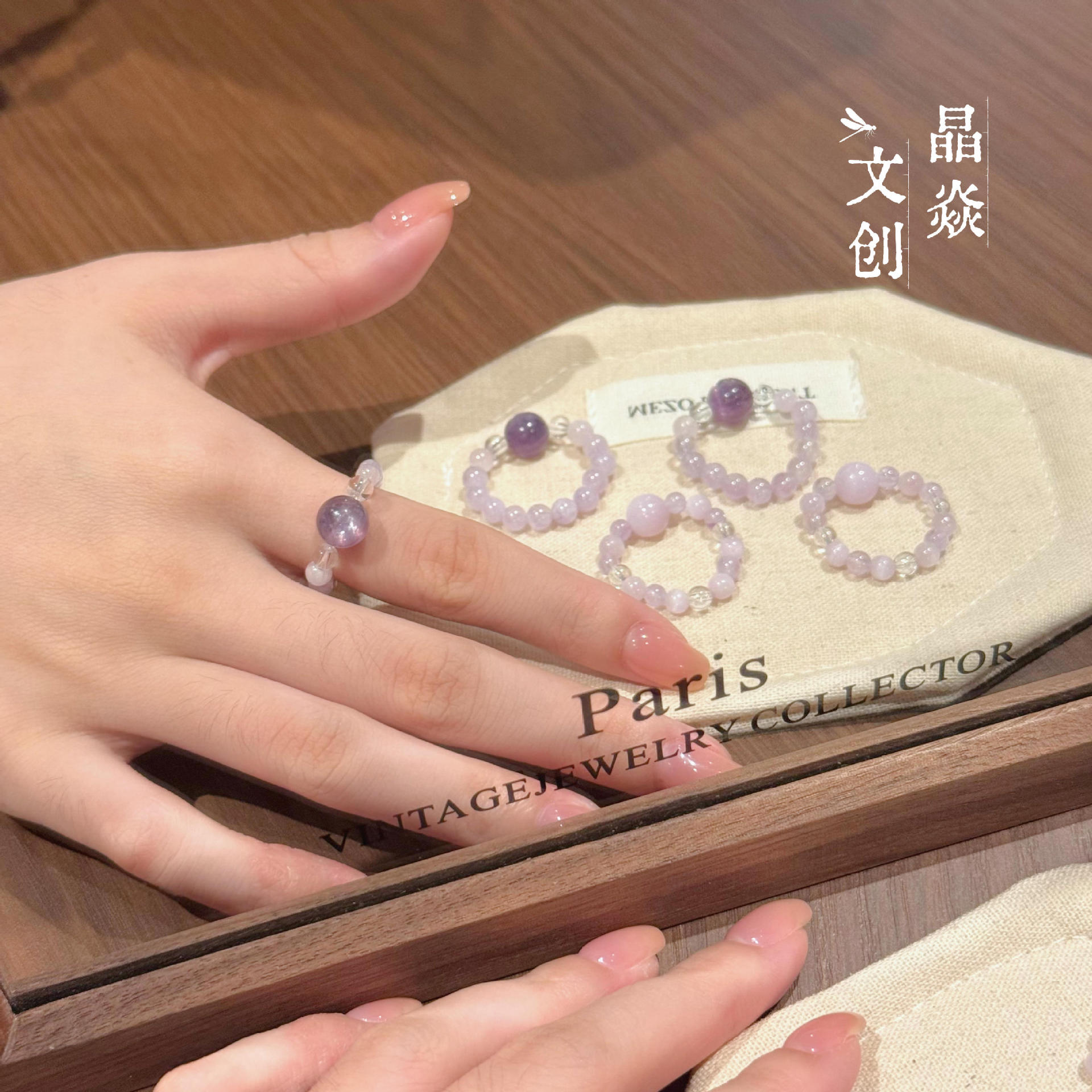 Original design amethyst, kunzite, lepidolite, natural, elegant, simple, wholesale, direct sales from manufacturer, supply chain ring