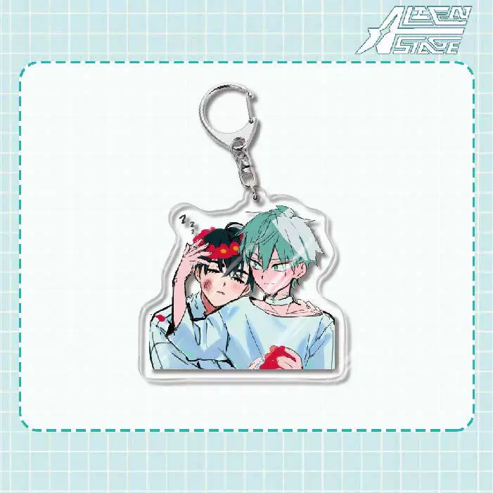 Acrylic keychain (Alien Stage) Mizi Sua, double‑sided 6 cm, metal ring & clasp