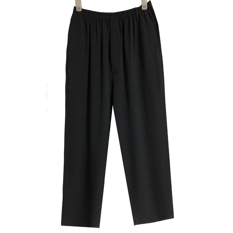 Summer silk solid color breathable trousers
